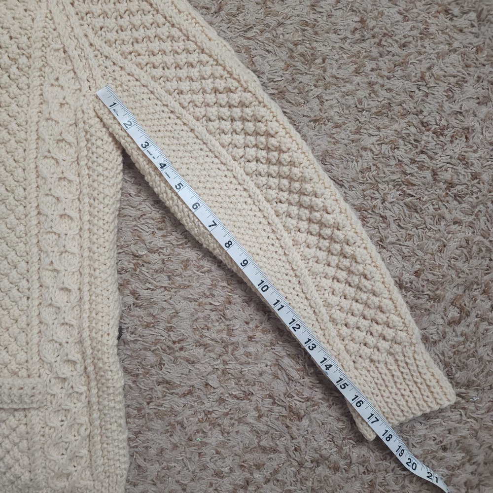 Handknit Garment Exclusively Made in Donegal Pure Wool Cable Womens M Cardigan - Picture 8 of 10